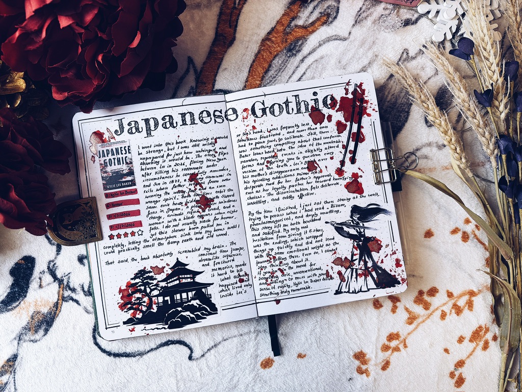 Japanese Gothic Reading Journal Spread
