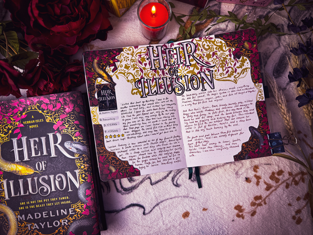 Heir of Illusion Reading Journal Spread