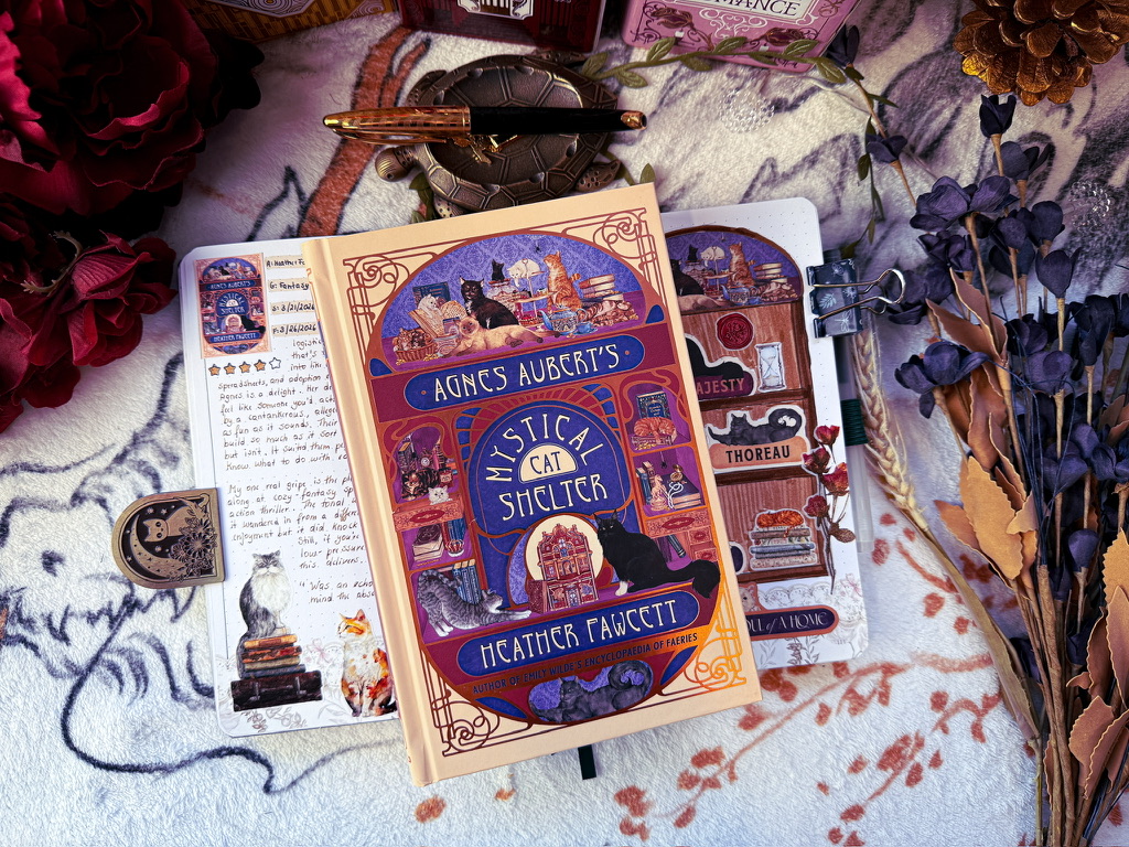 Agnes Aubert's Mystical Cat Shelter Reading Journal Spread