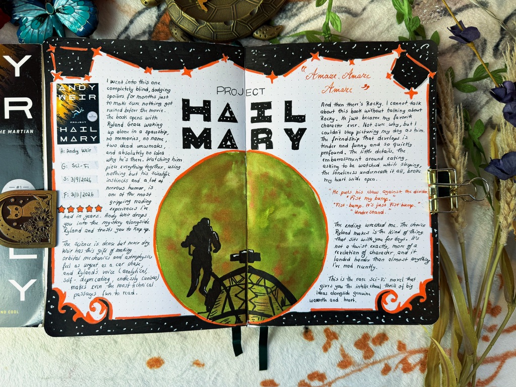 Project Hail Mary Reading Journal Spread