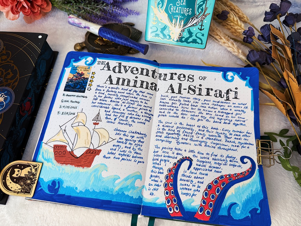 The Adventures of Amina al-Sirafi Reading Journal Spread