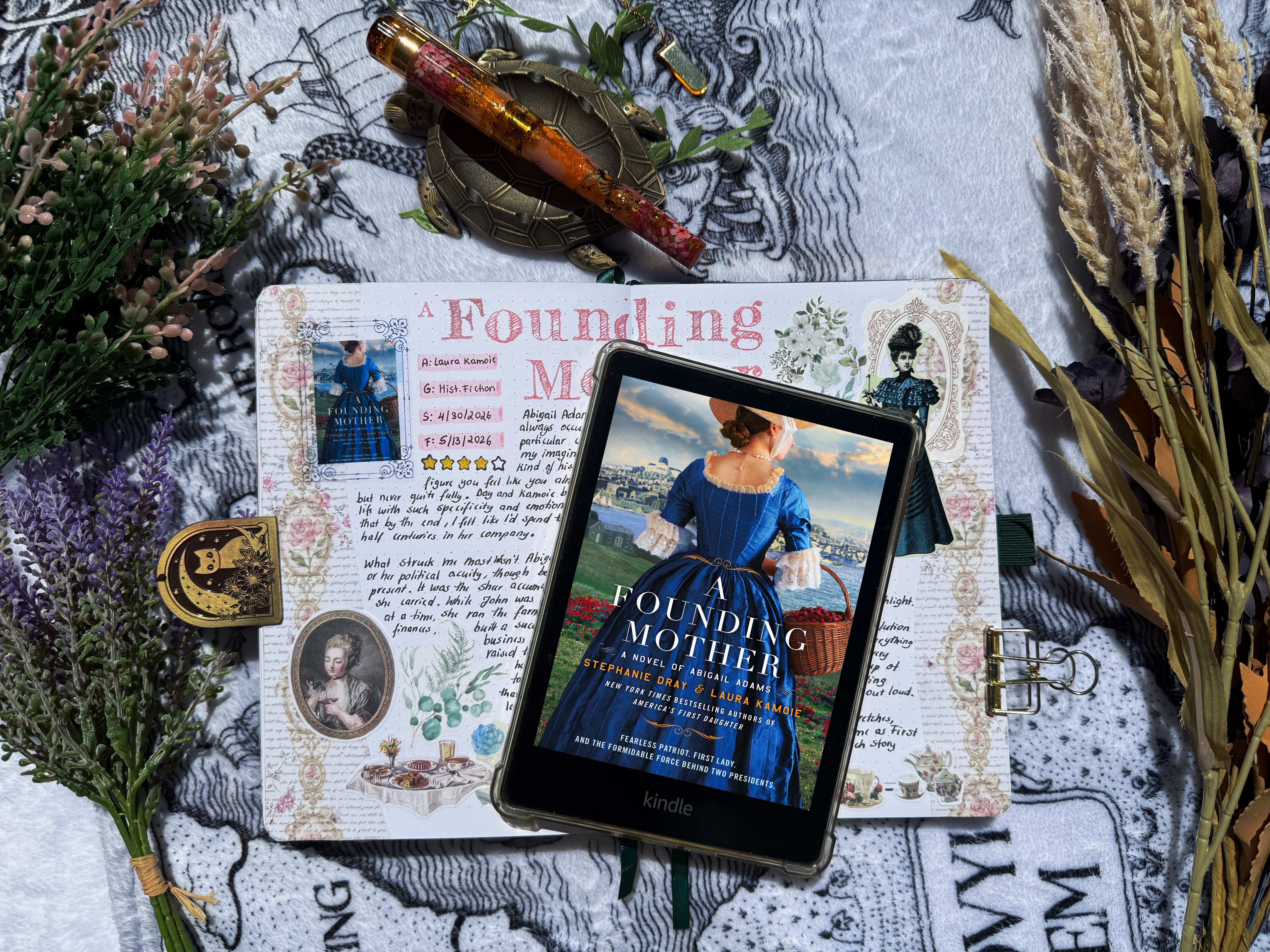 A Founding Mother Reading Journal Spread