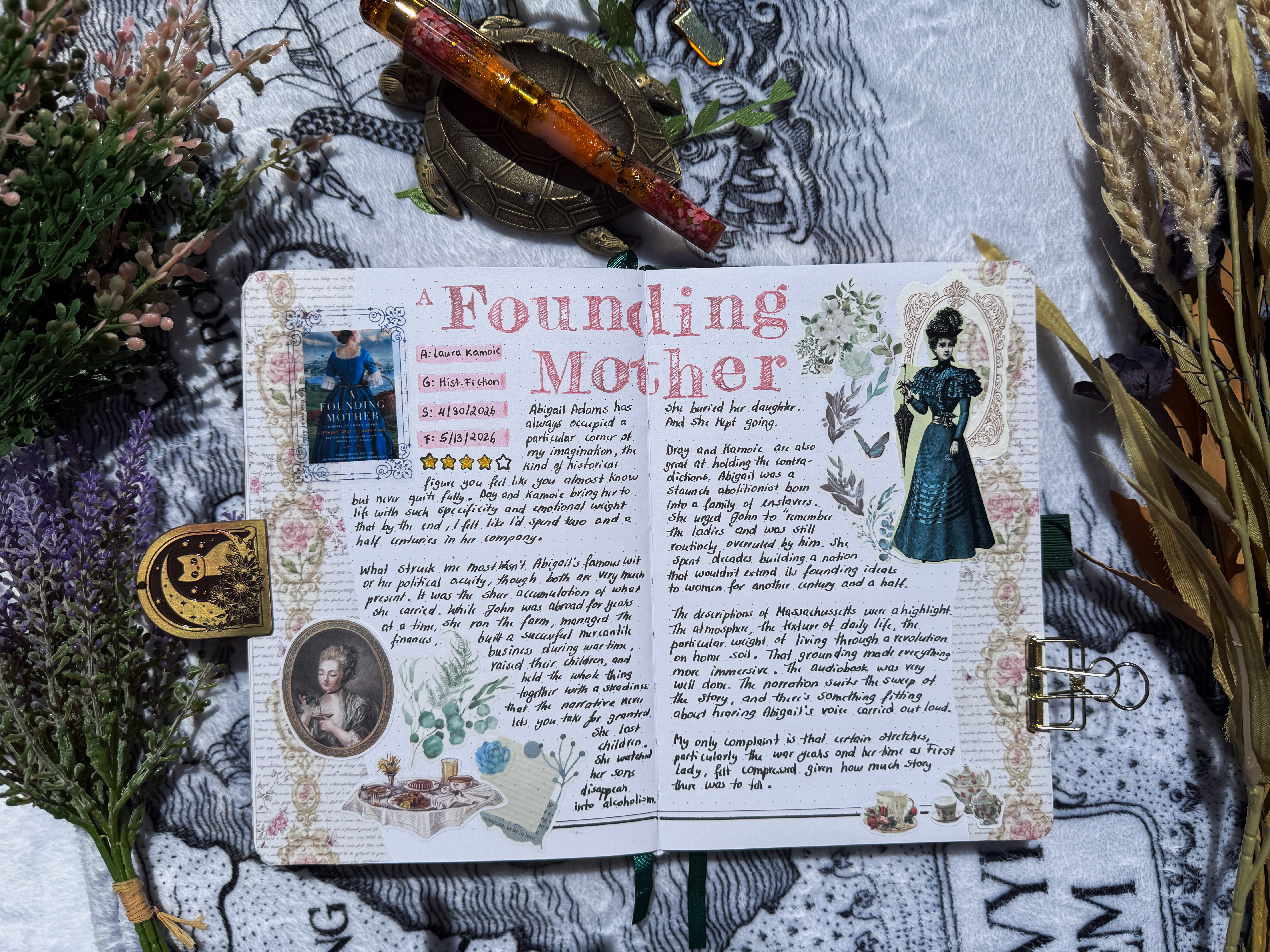 A Founding Mother Reading Journal Spread