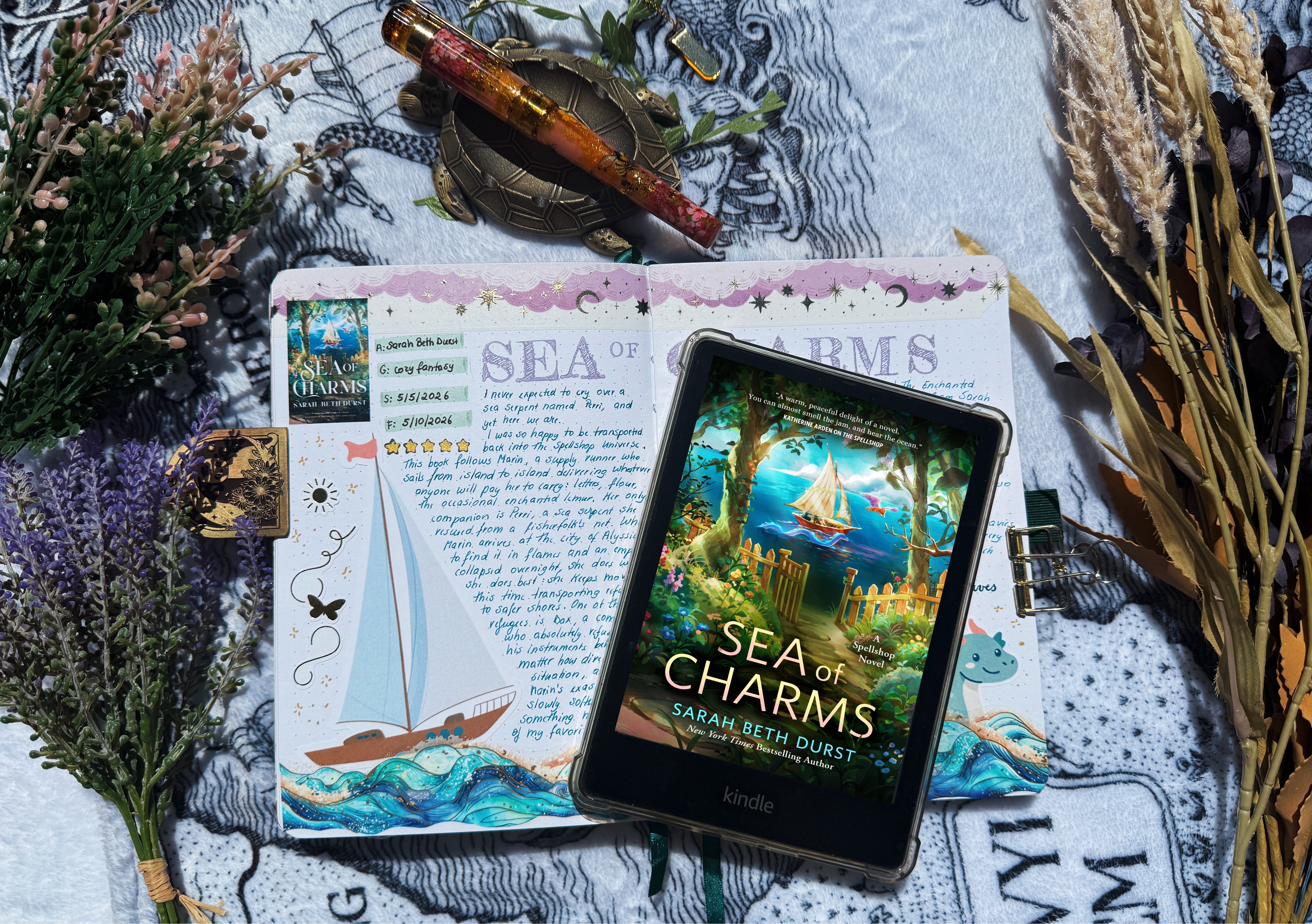 Sea of Charms Reading Journal Spread