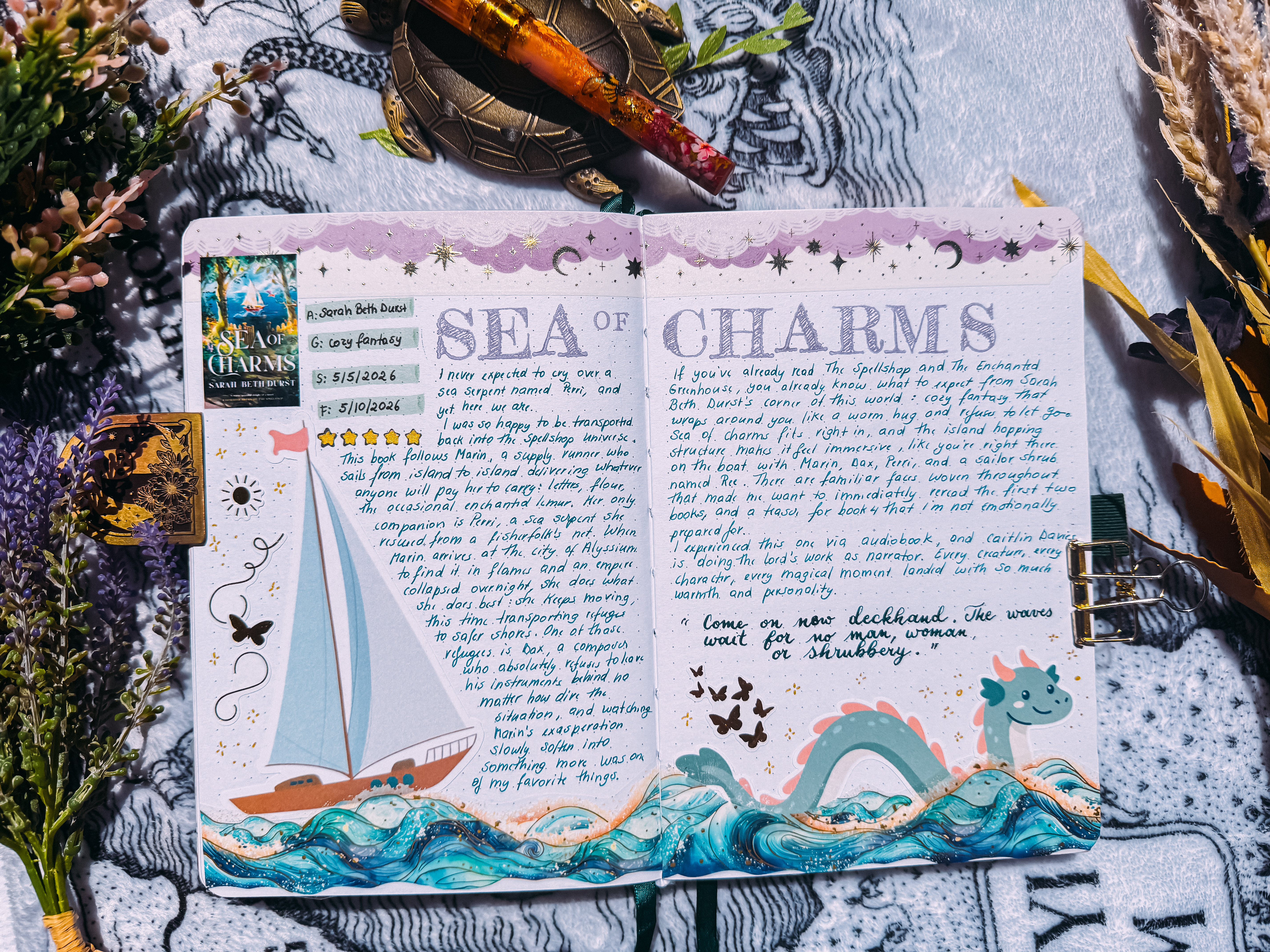 Sea of Charms Reading Journal Spread