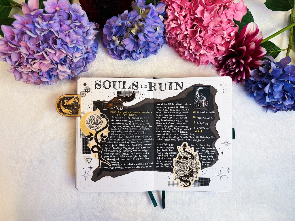Souls in Ruin Reading Journal Spread