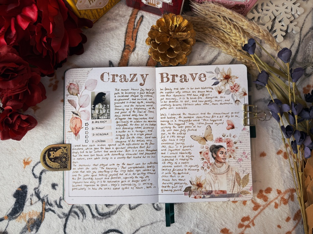 Crazy Brave Reading Journal Spread