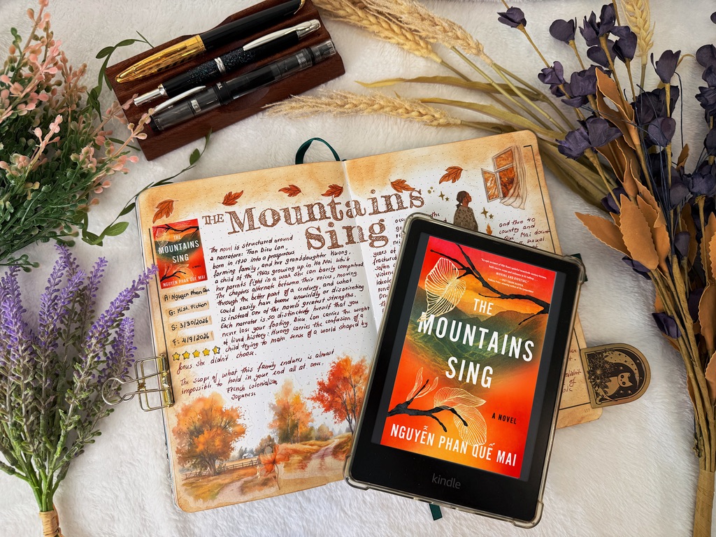 The Mountains Sing Reading Journal Spread