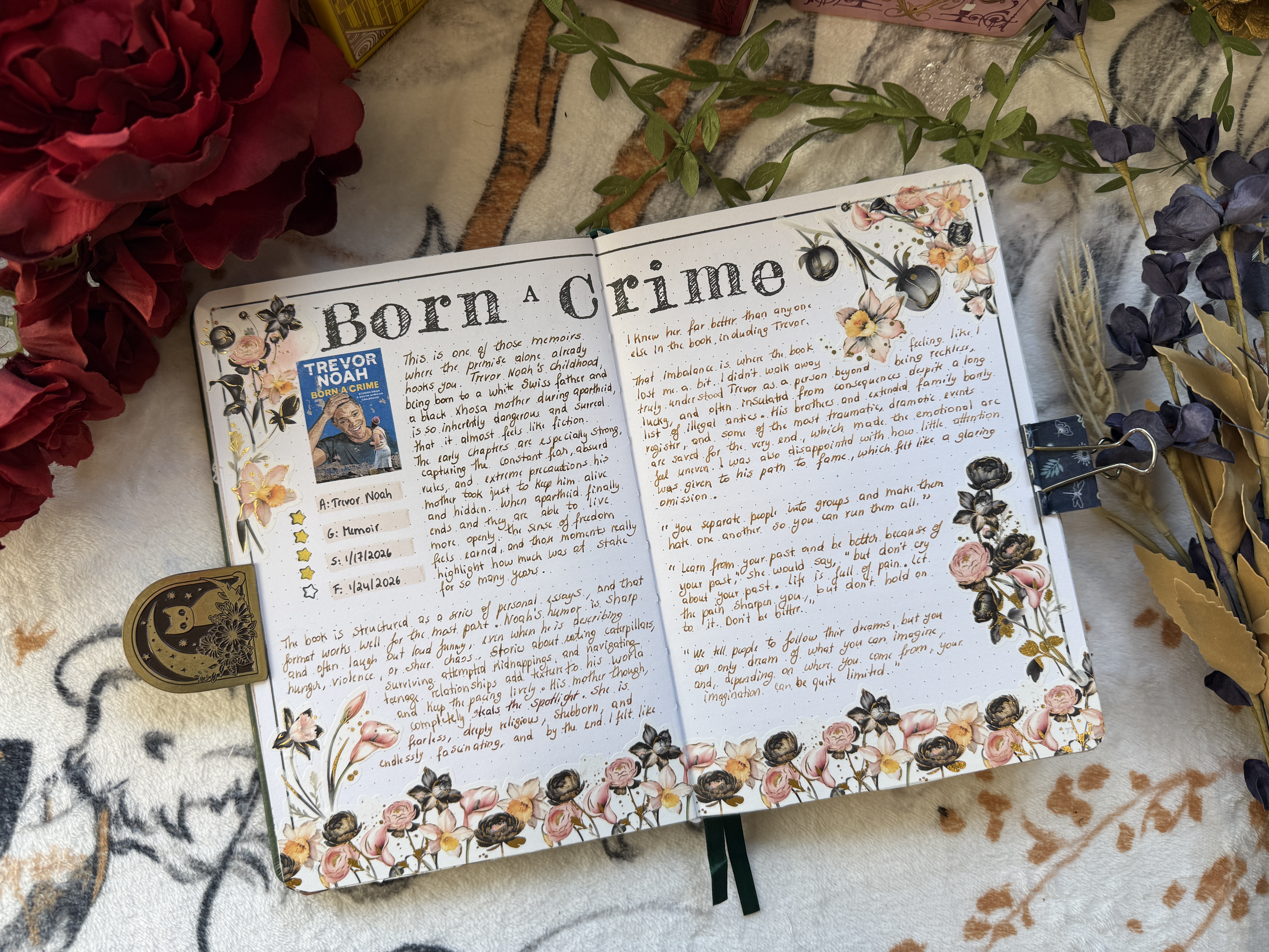Born a Crime Reading Journal Spread
