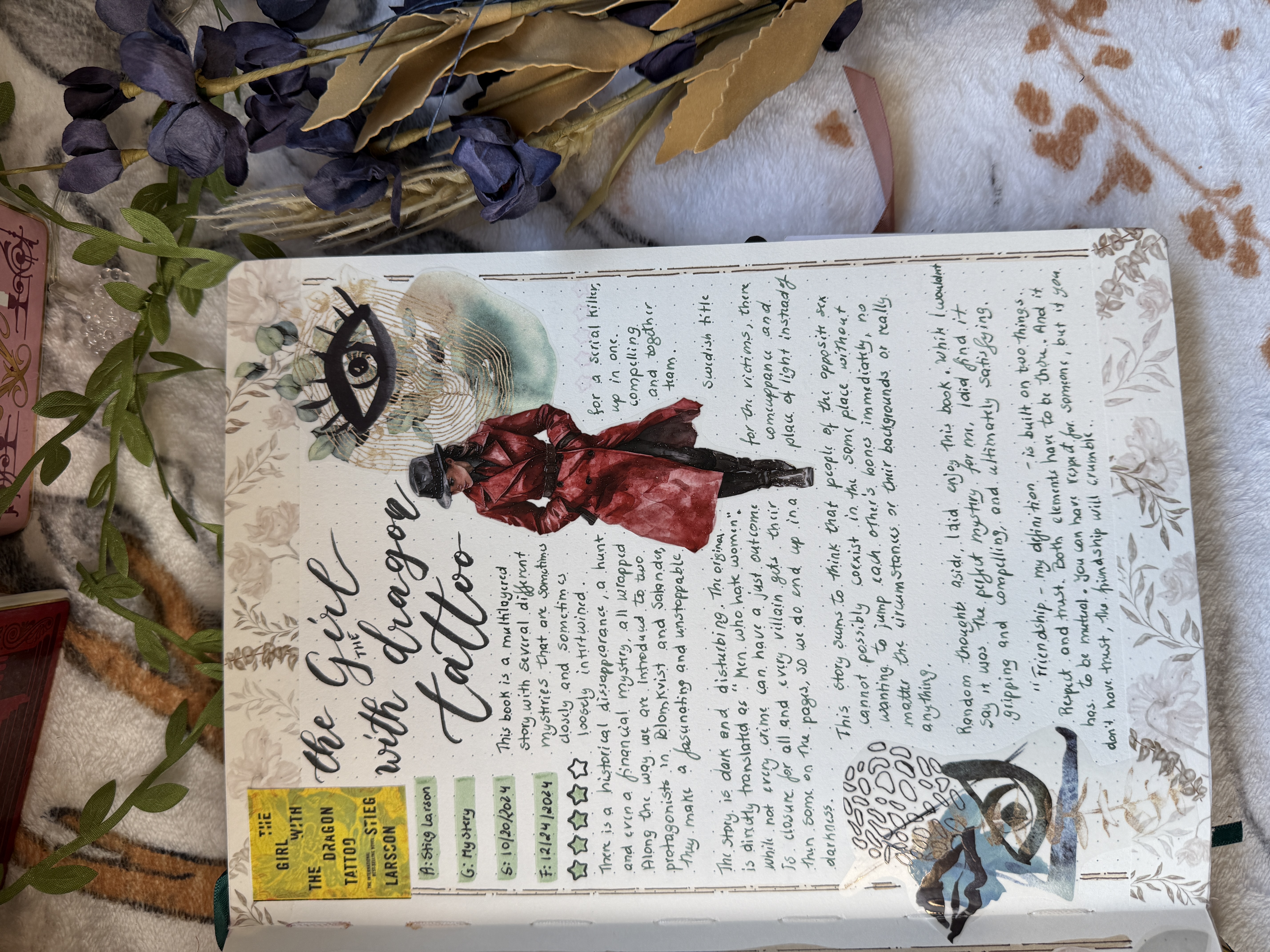 The Girl with the Dragon Tattoo Reading Journal Spread