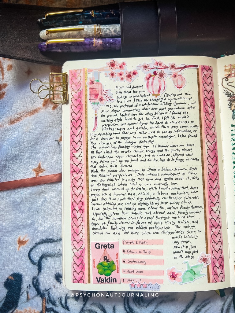 Greta & Valdin Reading Journal Spread