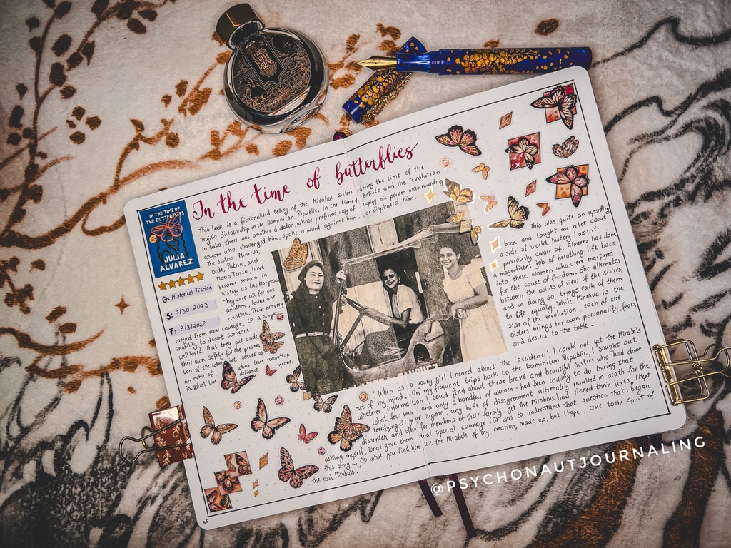 In the Time of the Butterflies Reading Journal Spread