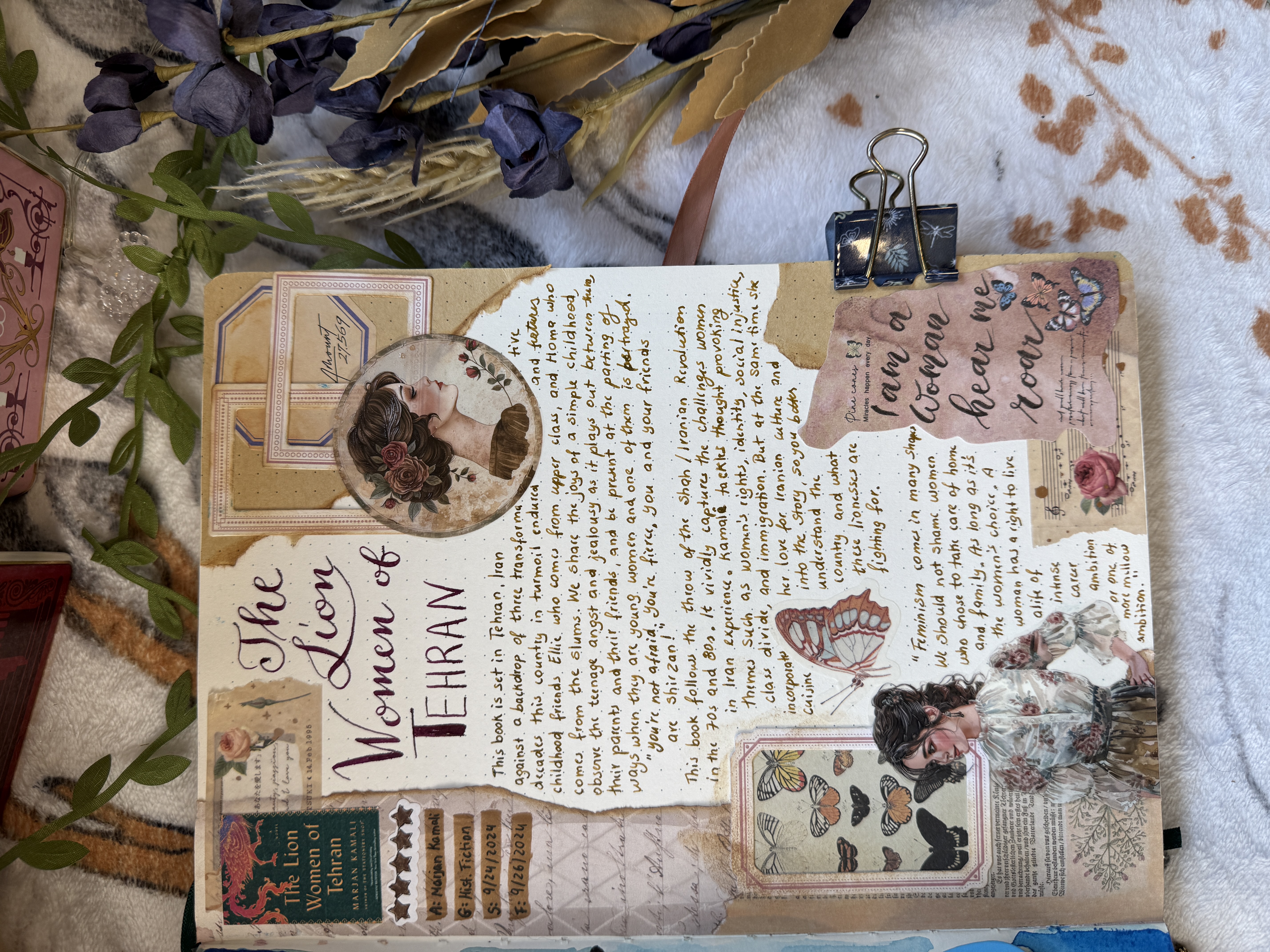 The Lion Women of Tehran Reading Journal Spread