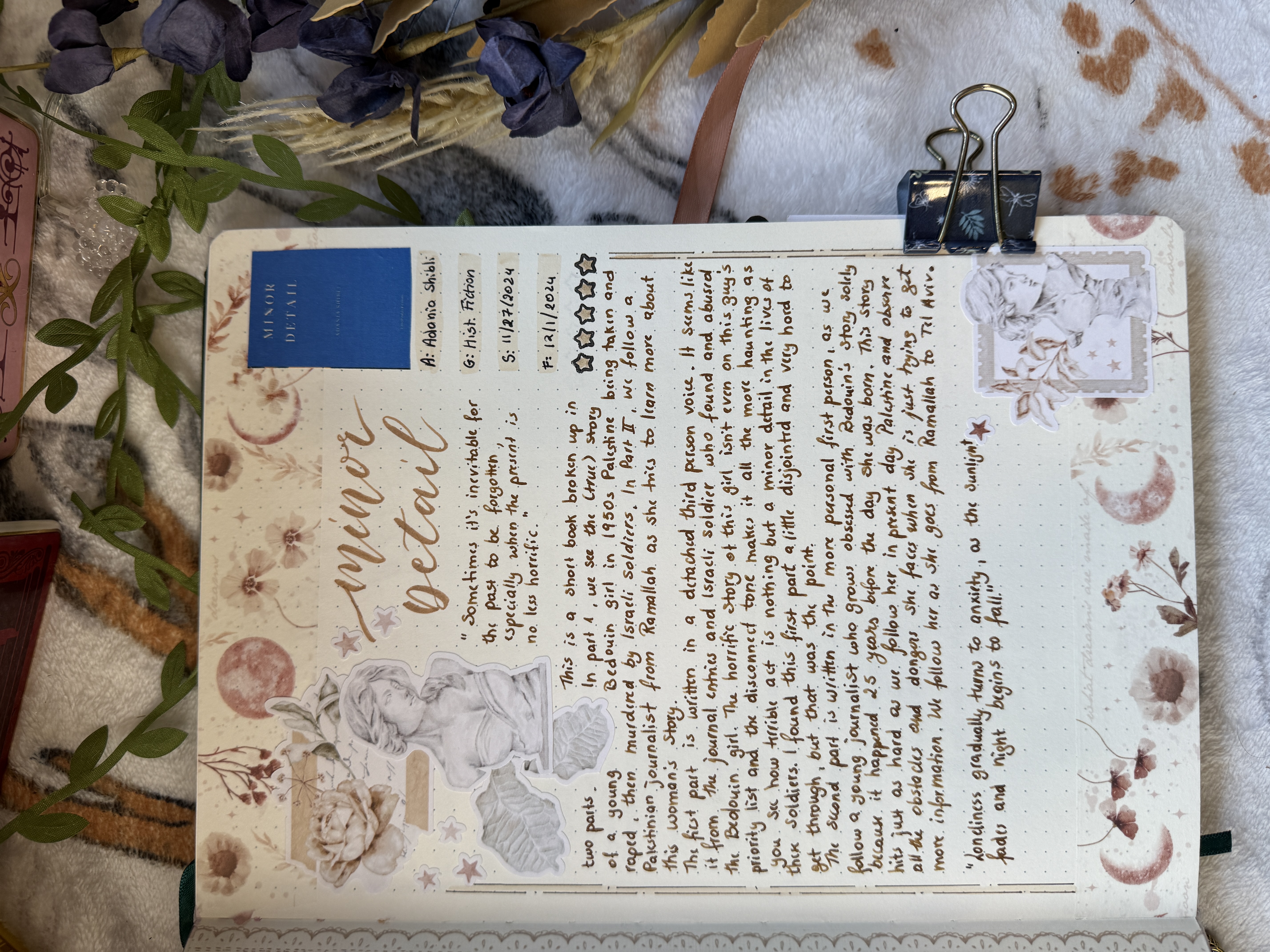 Minor Detail Reading Journal Spread