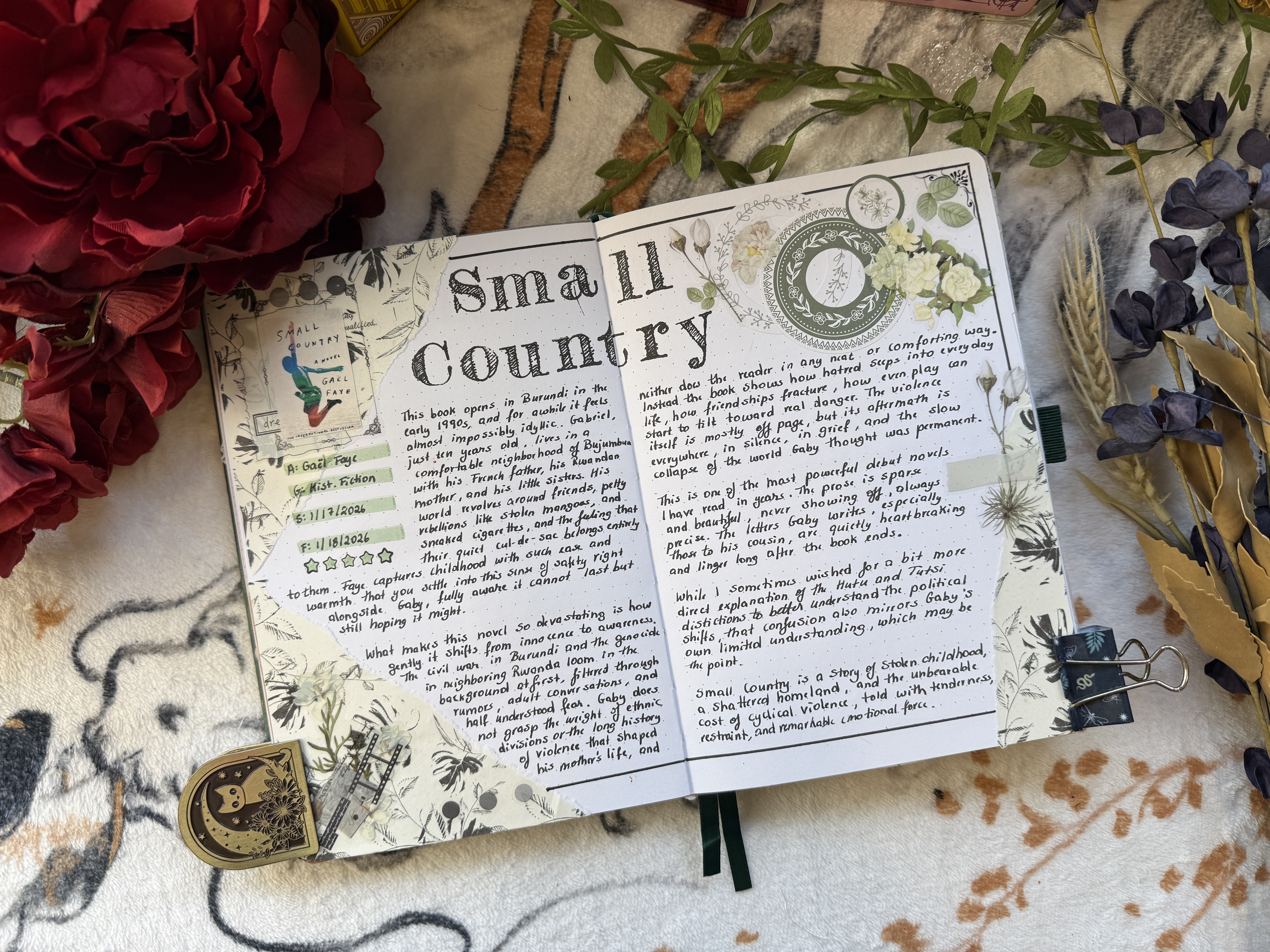 Small Country Reading Journal Spread
