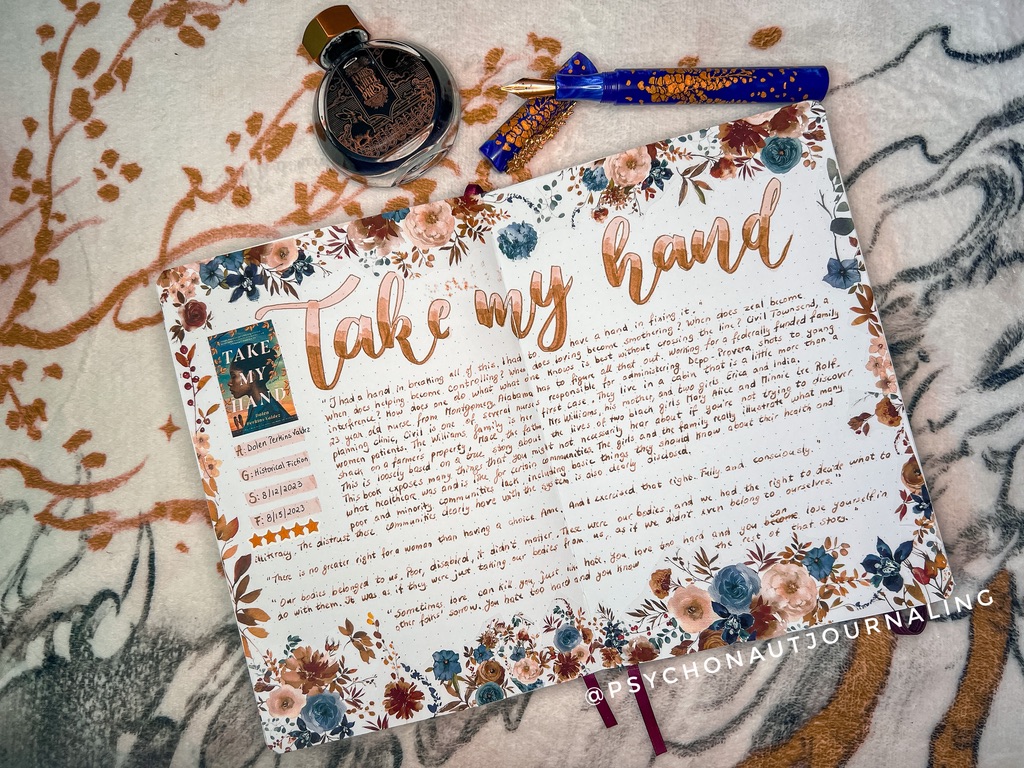 Take My Hand Reading Journal Spread