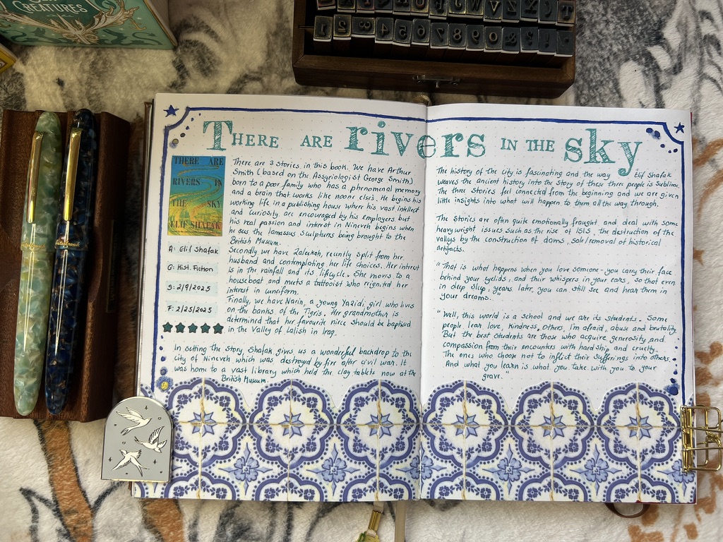 There Are Rivers in the Sky Reading Journal Spread