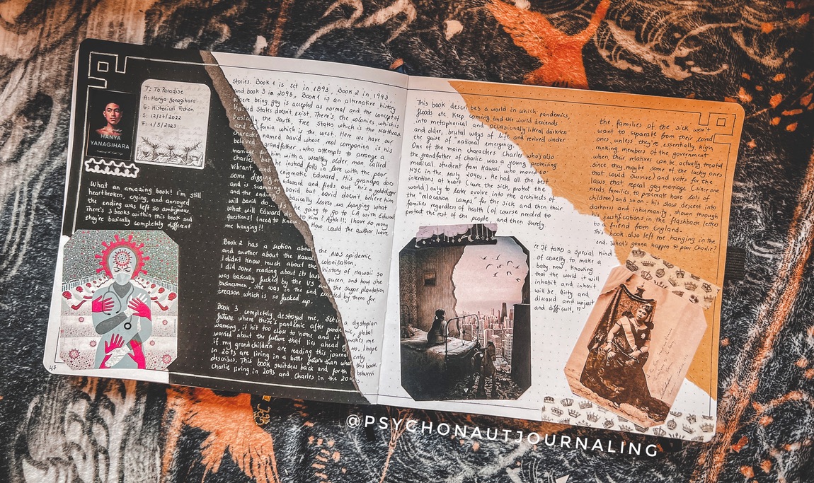 To Paradise Reading Journal Spread